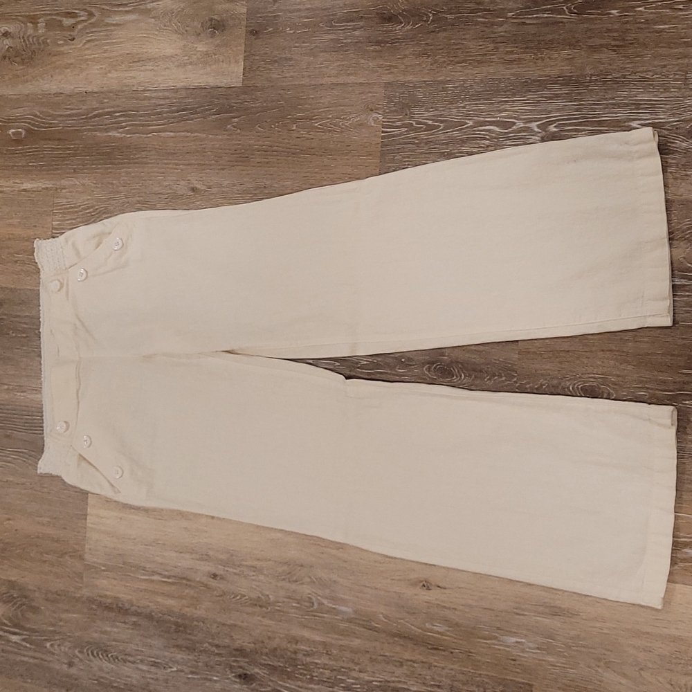 Candies cream linen pants